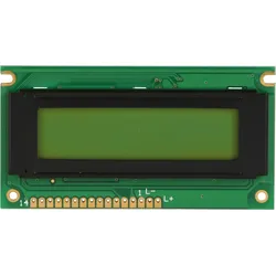 LCD-PM 2X16-6 G - LCD-Modul, 2x16, H:5,6mm, ge/gn, m.Bel.