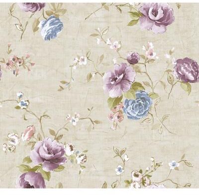 Seabrook Designs Bedfordshire Floral Bunch Unpasted Wallpaper