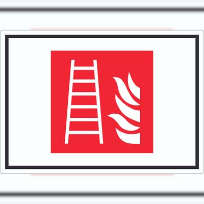 HB-Druck Feuerleiter Symbol Aufkleber A0 (841x1189mm)