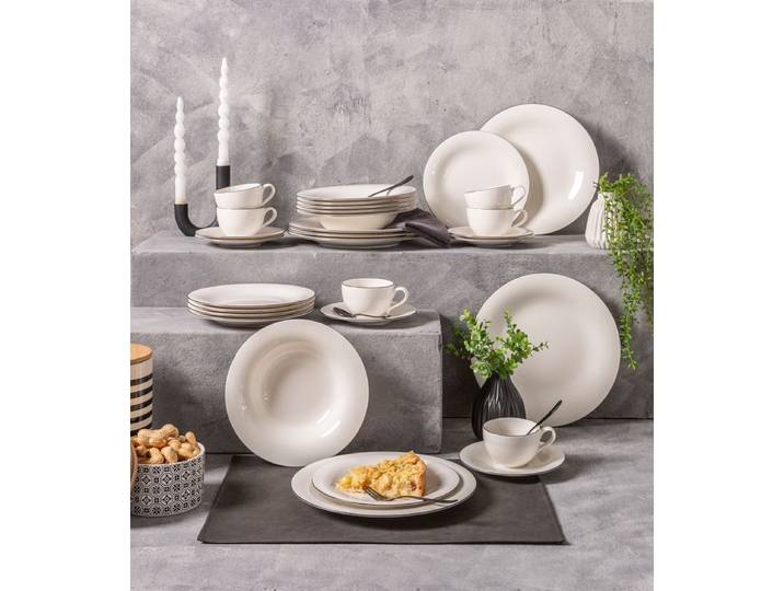 Kaffeeservice Black Lines 18tlg. Weiß Premium Porcelain