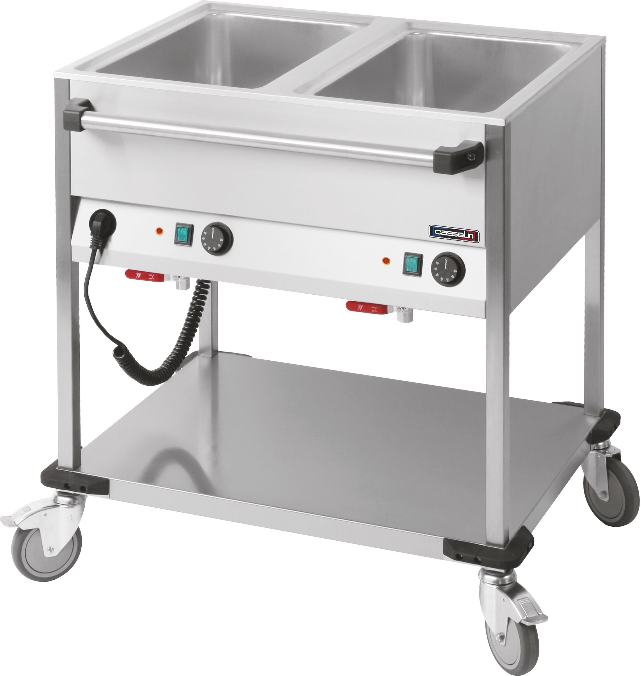 Casselin Carrello Bagnomaria 2 Vasche Orizzontali 2 x GN 1/1