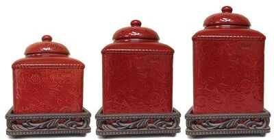 HiEnd Accents Savannah Canister & Base Set, 3PC
