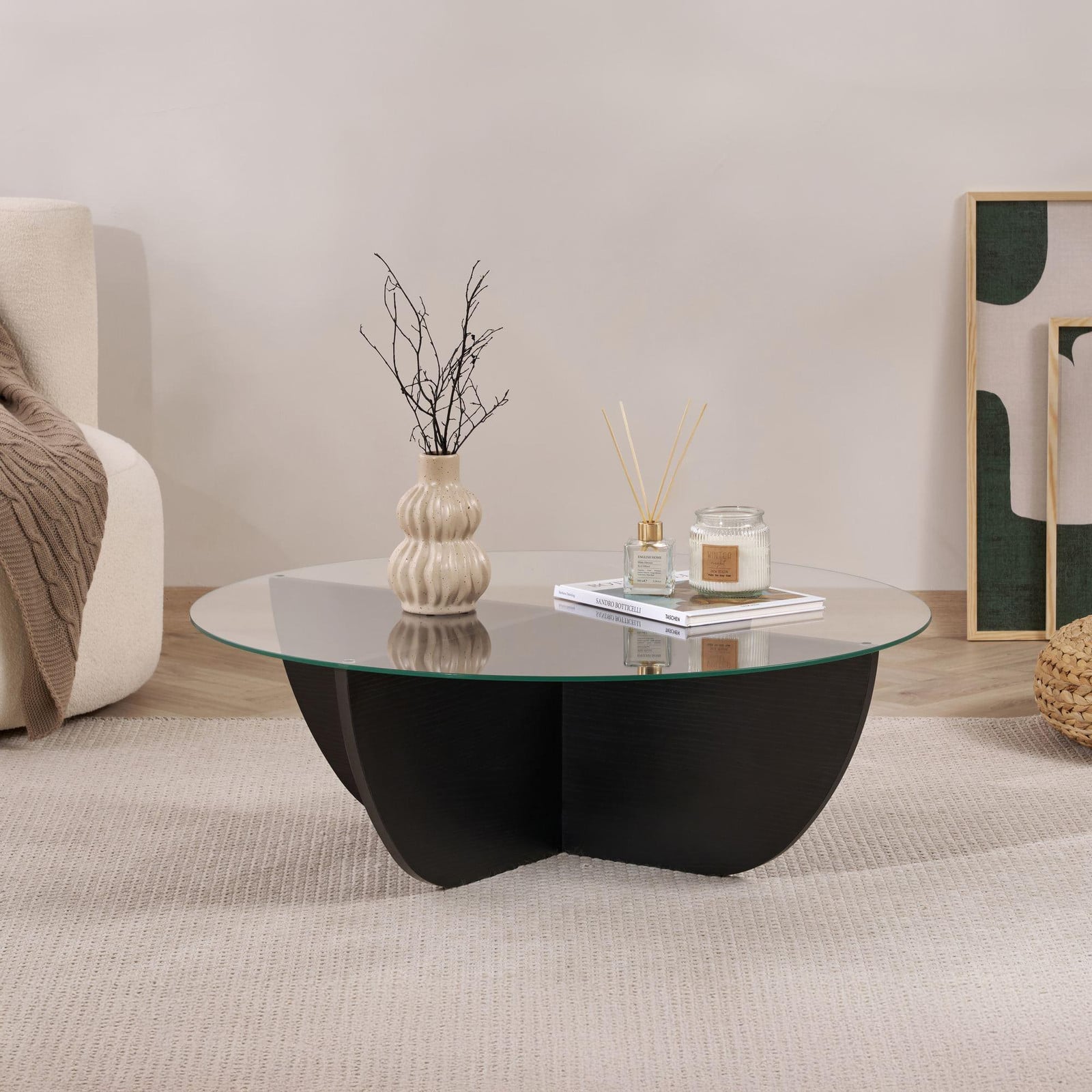 Skye Decor Liya Salontafel - Zwart - 90 x 90 x 30 cm