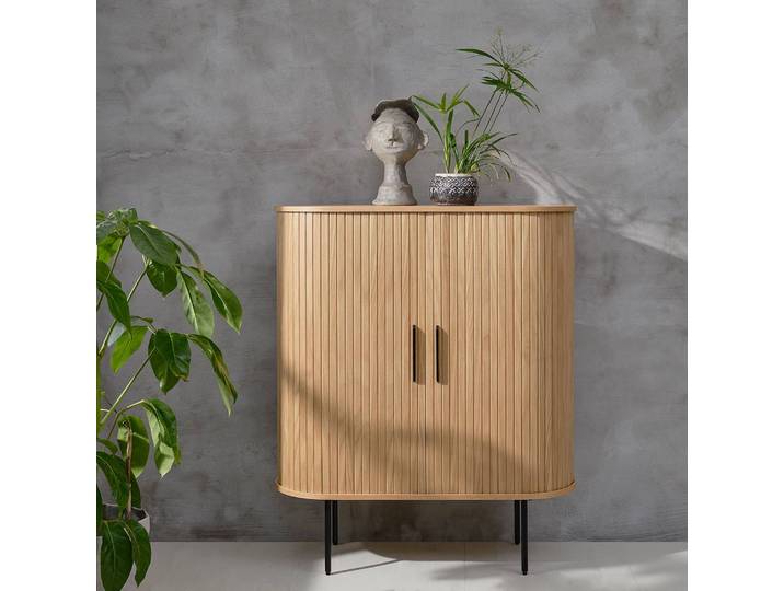 home24 Highboard Maqueda 100 x 118 x 40cm beige/eikenhout