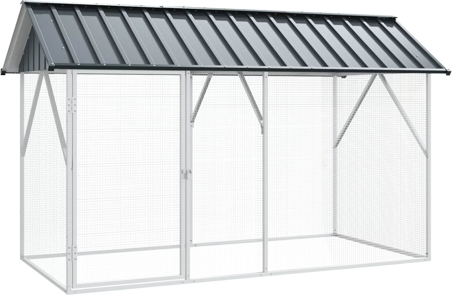 vidaXL Cage pour oiseaux Anthracite 227 x 112 x 141 cm