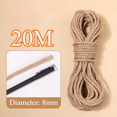 Inspire Picks ClimbGrip Premium Sisal Rope For Cat Trees, Scratching Posts & DIY Projects 8mm 20m