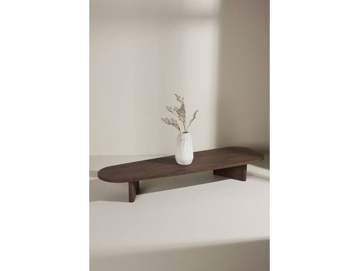 Couchtisch VENTURE HOME Grönvik, langer schmaler Couchtisch 180 × 55 cm in tiefem Mokka , mocca, mocca, B:55cm H:25cm T:180cm, Tische, Couchtisch, Sofatisch, MDF, rechteckig, niedrig, langgestreckt, modern