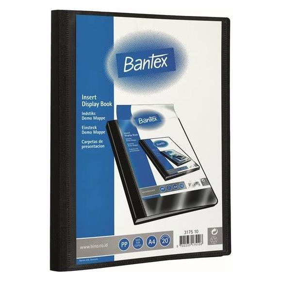 Bantex Insert Vorführmappe 20 Taschen, Schwarz (100400171)
