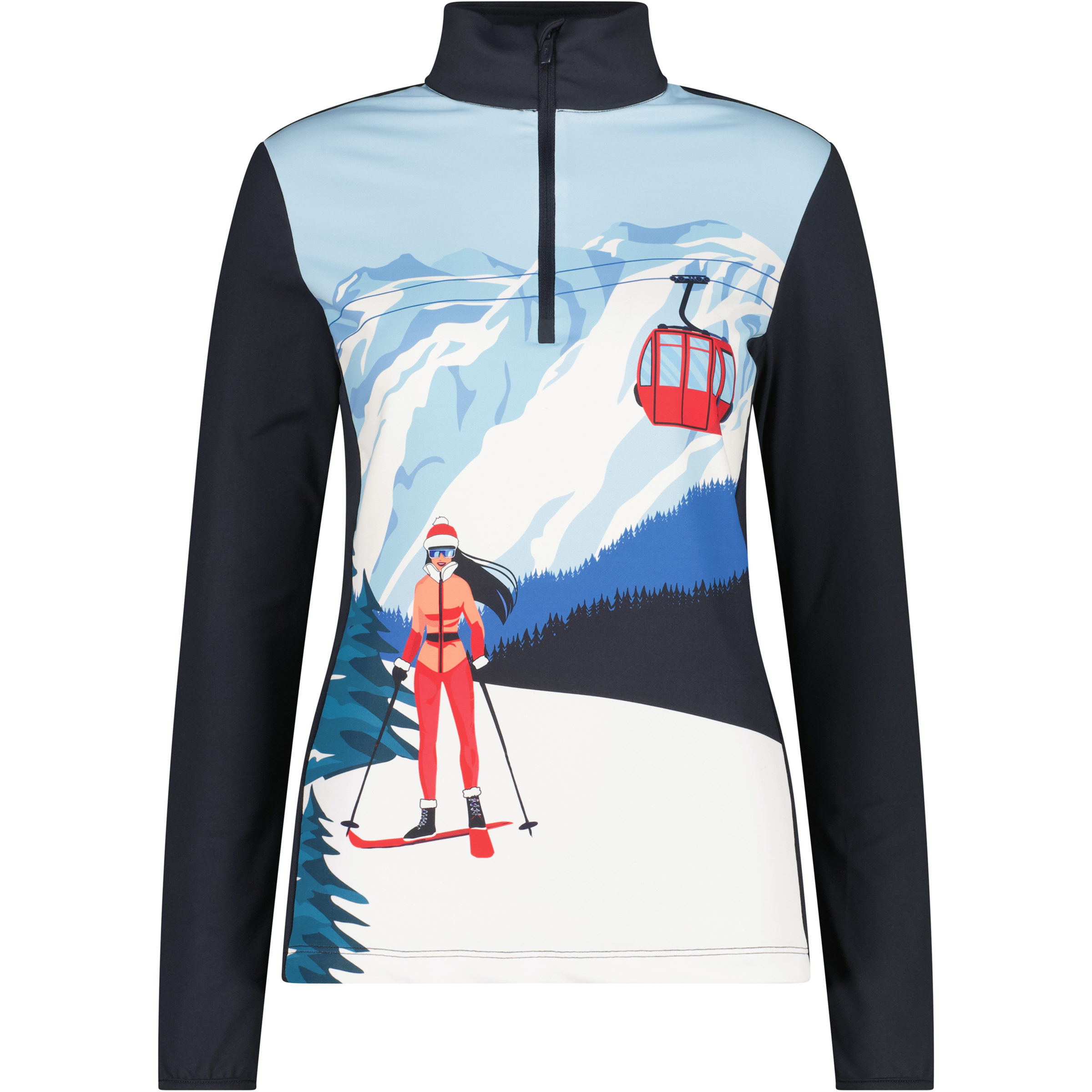 CMP Damen Pullover grau Größe XXS Skifahren Elastisch