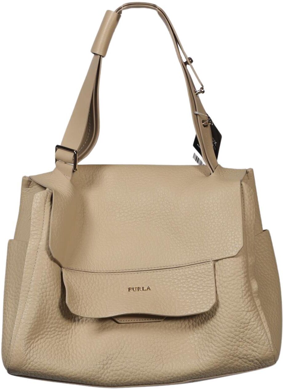 Furla Damen Handtasche gross Leder, Beige, Leder - Second Hand