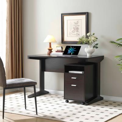 Kodotan sofa Home Office Desk With Modesty Panel And Detached File Cabinet On Locking Wheels With Two Drawers Metal Bar Handle