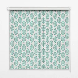 INNENROLLO - Fensterrollo - Rollo - 70x140 cm - Blaue Blätter