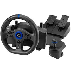 Blade BL7002 Gaming-Controller Schwarz, Blau USB Lenkrad + Pedale + Schalthebel PC, PlayStation 5