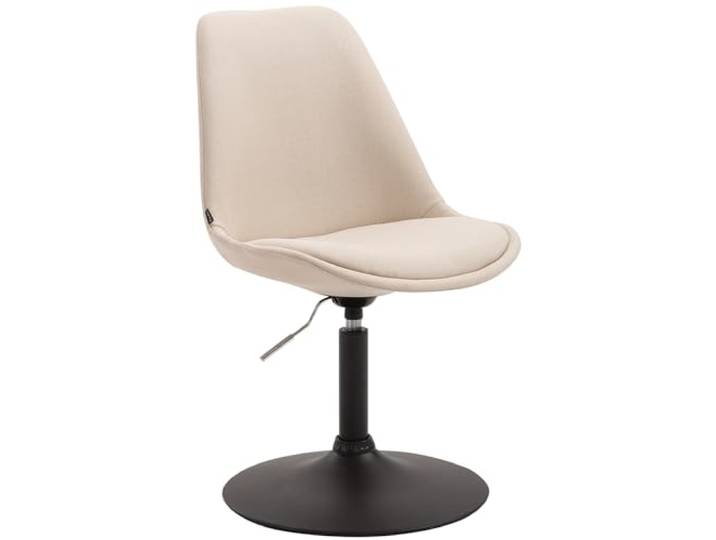CLP Esszimmerstuhl Maverick I Stoff-Bezug I Drehstuhl Farbe Creme Gestell Farbe schwarz