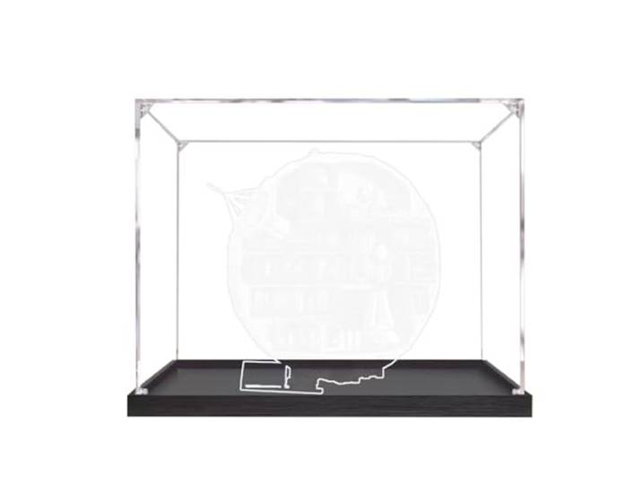 Acryl-Vitrine Box kompatibel mit Le-go 75419 Todesstern-Modell, staubdichte Box, transparente Box, Displaybox (nur Vitrine) (schwarze Basis 2 mm)