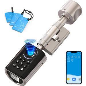 WELOCK Smartes-Türschloss ToucA51, mit 3 RFID-Karten, Schließzylinder mit Bluetooth, App-fähig, PIN & Fingerabdruck