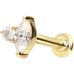 14 Karat Gold Labret mit Push Fit MOISSANIT-DESIGN
