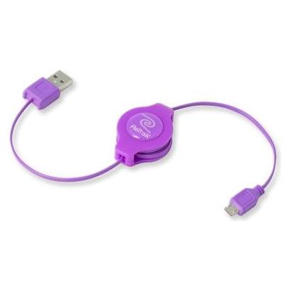 ReTrak Cable USB - micro USB 1m Retractable (Mauve) (1 m, USB 2.0) (EUCABLEMICRL)