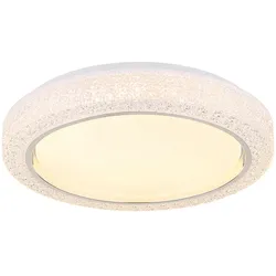 Deckenlampe LED Deckenleuchte Kristalllampe Wohnzimmerleuchte rund, Chromring, 24W 1400lm warmweiß, DxH 40 x 8 cm
