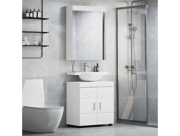 Salle de bain complete Vidaxl Ensemble de mobilier de salle de bain TULUM 2 pcs Blanc