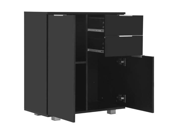 (Vente chaude)Buffet Noir brillant（1 PC）- SHELD - commode meuble de rangement/MEUBLE BAS - 71x35x80cm Bois d'ingénierie M3340513