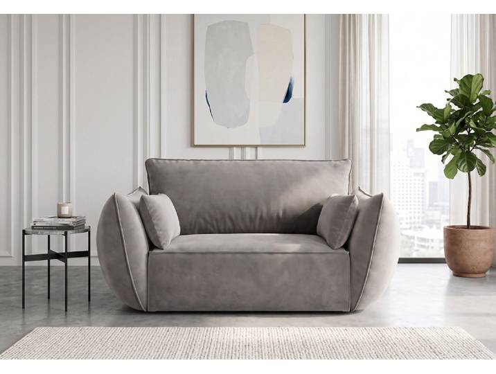 Designer Sessel Nuvola in Samt - Grau - Samt - Luxusbetten24