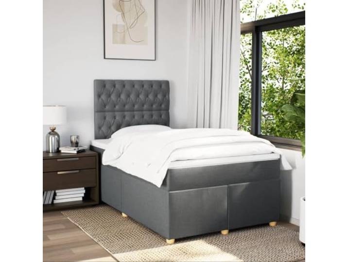 KTHLBRH Boxspringbett Dunkelgrau 120 x 200 cm mit Matratze Verstellbares Kopfteil, Matratzenbezug inklusive, personalisierte Unterstützung, Lattenrost