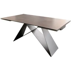 AUSZIEHTISCH BENNO Schwarz Glas, Metall