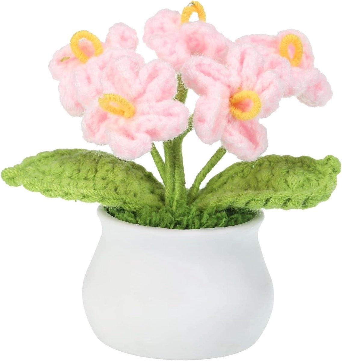 Handgemaakte gehaakte rozen decoratie - 5 stuks - Roze