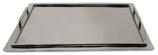 Vivience Stainless Glossy Textured Design Steel Serving Tray with Handles (3 Sizes)