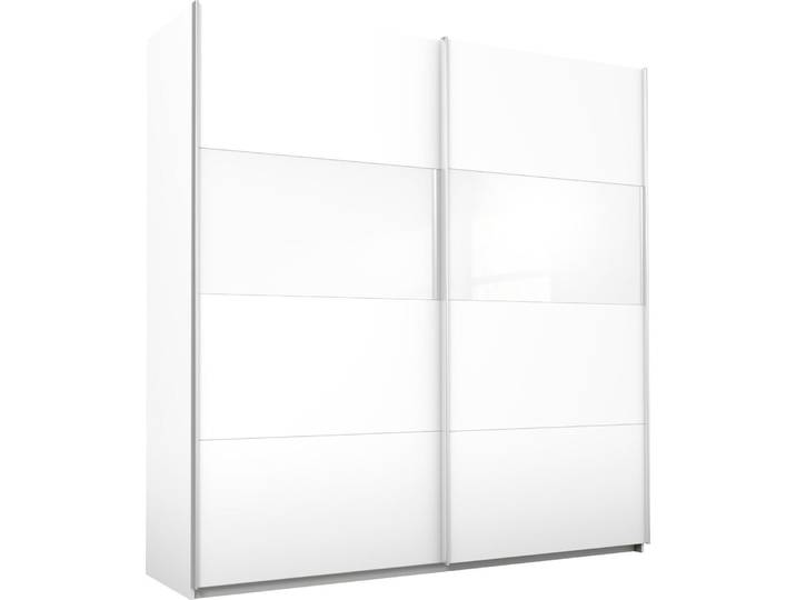 Schwebetürenschrank, 226x230x62 cm, Holzwerkstoff, Weiß, 2 Türen & Glaselemente, Modern, Rauch