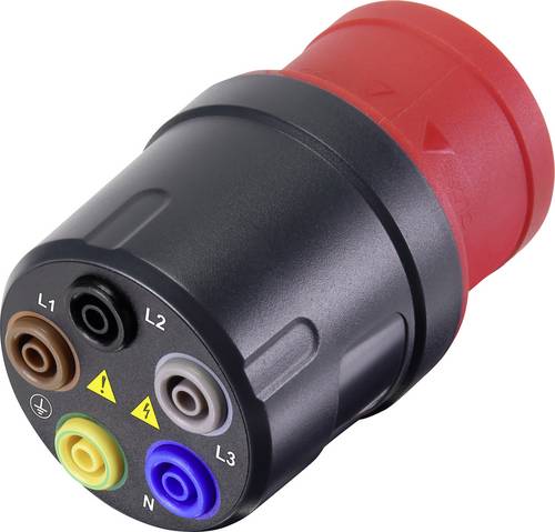 VOLTCRAFT VMA-3L 16 Messadapter CEE-Stecker 16A 5polig - Buchse 4mm Dunkelgrau, Rot