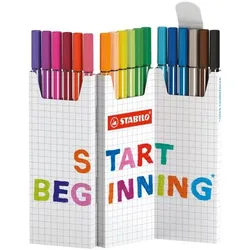 Stabilo 18er-Zick-Zack Tischset Filzstifte »Pen 68« blau