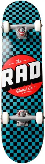 RAD Skateboards Skateboard Komplettboard RAD Checkers Progressive (7.25" - Schwarz/Petrol)