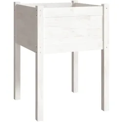 vidaXL Pflanzkübel Weiß 50x50x70 cm Massivholz Kiefer