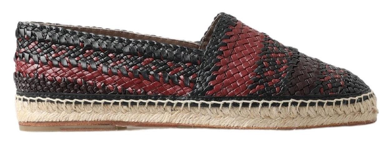 Dolce & Gabbana Zwarte Bordeaux Buffelleer Espadrilleschoenen