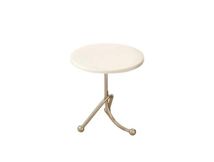 NIUHUAHUI Teetisch, Kleiner Retro-Teetisch, rund, for Sofa, Balkon, Erkerfenster, Nachttisch, Aufbewahrungsregal(White,L)