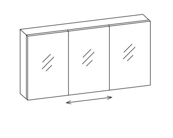 Artiqua Variabler Spiegelschrank , Stahlgrau, 070-SEV-6-88 070-SEV-6-88