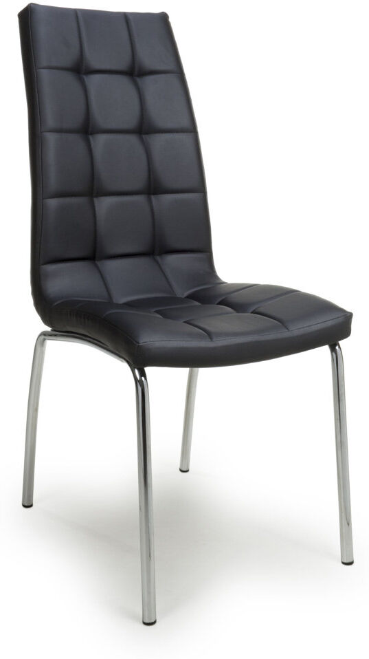 Metro Jenner Leather Effect Dining Chair Chrome/Black 990cm H X 420cm W X 570cm D