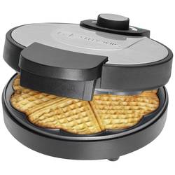 Clatronic WA 3492 Waffeleisen Antihaftbeschichtung Schwarz, Edelstahl 261681