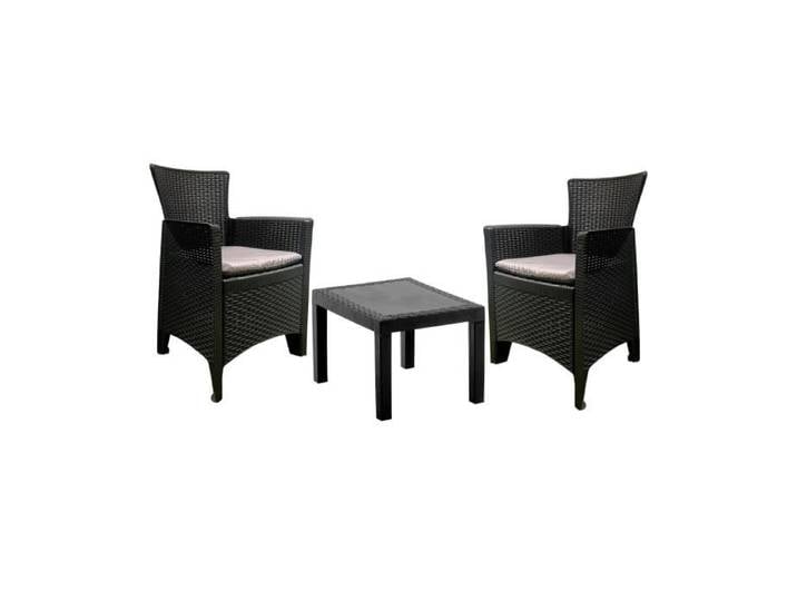 Salon bas de jardin - Polypropylène - 2 personnes - Gris - AKITA