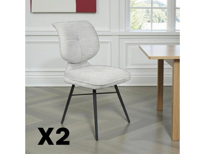 Chaise design modernr (lot de 2) LIGURIE - Gris clair