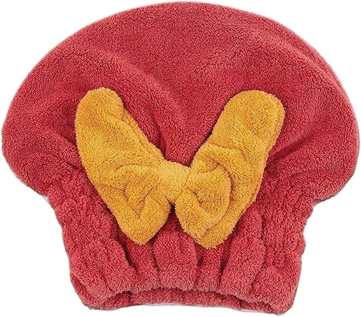 Rode Haarhanddoek Tulband - Sneldrogende Badmuts met Zachte Absorptie - 27 x 26 cm