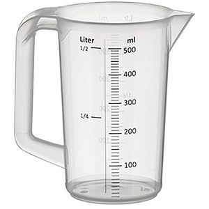 APS Messbecher Pro 30046, aus Kunststoff, mit ml / Liter Skala, 0,5 Liter