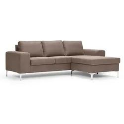 Nordic Collection Sofa mit Hocker Shea Stoff Grau Stone