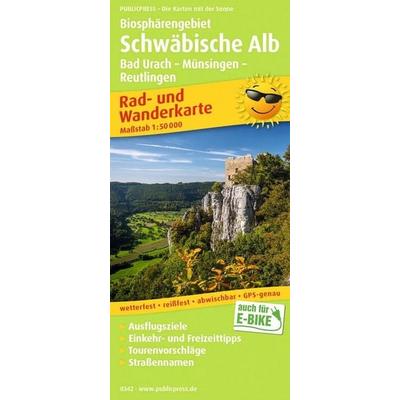 Publicpress Rad- und Wanderkarte Biosphärengebiet Schwäbische Alb, Bad Urach, Münsingen, Reutlingen 1:50.000, Sonstige von , KOMPASS Freytag & Berndt,