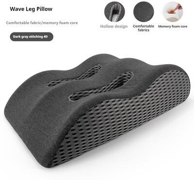 StayWell Ergonomic Memory Foam Leg Pillow, Foot Raiser Cushion, Stress Relief Support, Body Pillow For Pregnant Comfort dark Gray Mesh