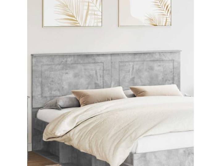 RJPLMFV Kopfteil, Beton, Grau, 100 cm, Holz Höhenverstellbar, Wandmontage, minimalistisches Design, einfache Reinigung