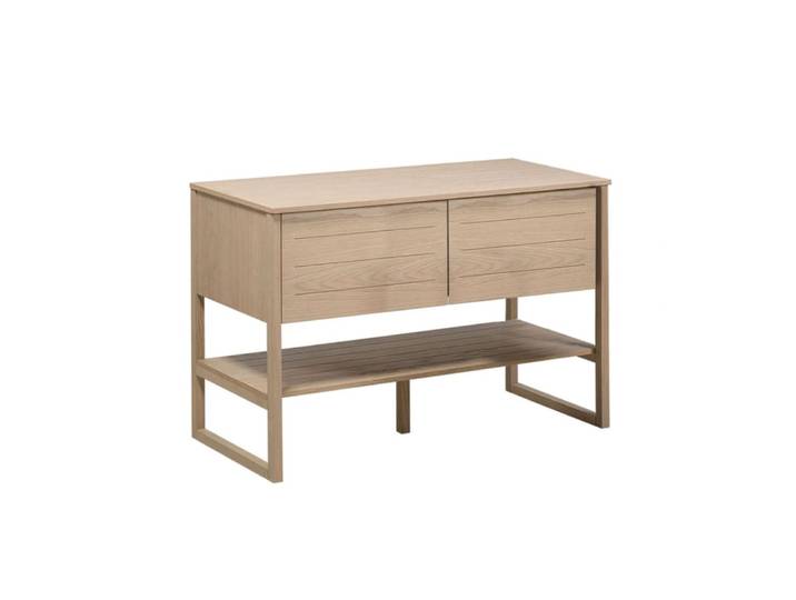 Meuble sous vasque plaqué chêne naturel 120cm