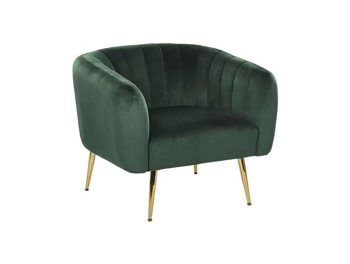 Fauteuil en velours vert h70